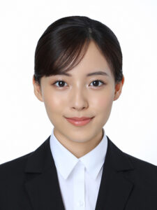 レギュラーカラーシャツの就活証明写真