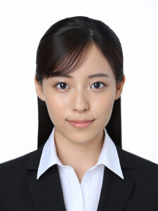 就活証明写真ハーフアップ