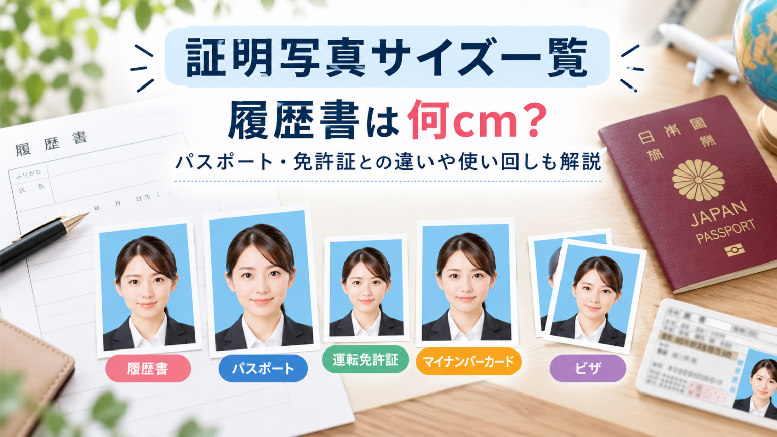 証明写真サイズ一覧ガイド