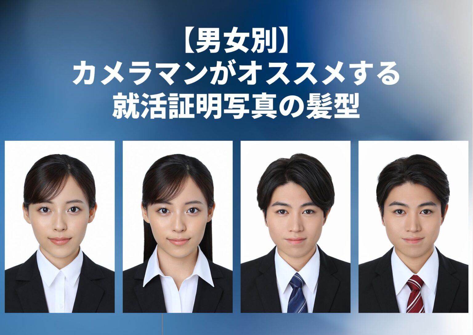 【男女別】 カメラマンがオススメする 就活証明写真の髪型