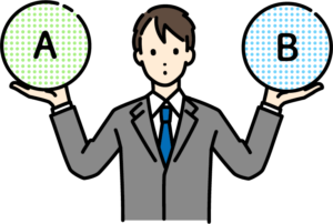 A社とB社選べない就活生