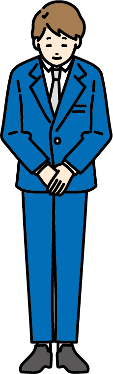 お辞儀しているビジネスマン（男）のイラスト-2
