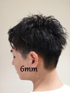 刈り上げの長さが6mmのツーブロック