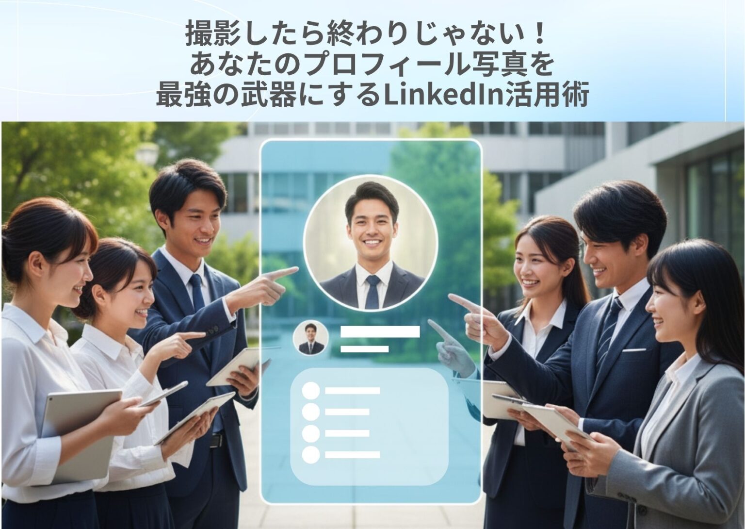 撮影したら終わりじゃない！ あなたのプロフィール写真を 最強の武器にするLinkedIn活用術