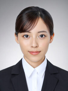 グレーのグラデーションの就活証明写真