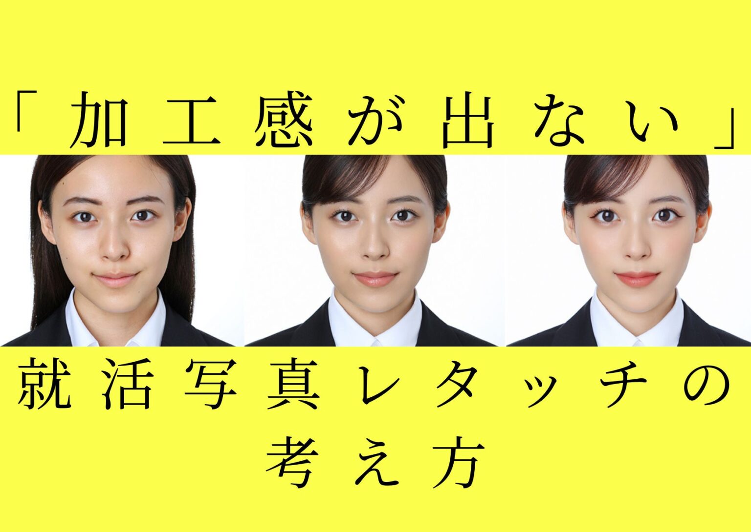 「加工感が出ない」就活写真レタッチの考え方