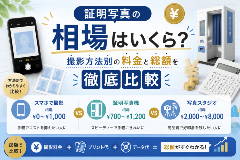 証明写真の相場はいくら?撮影方法別の料金と総額を徹底比較