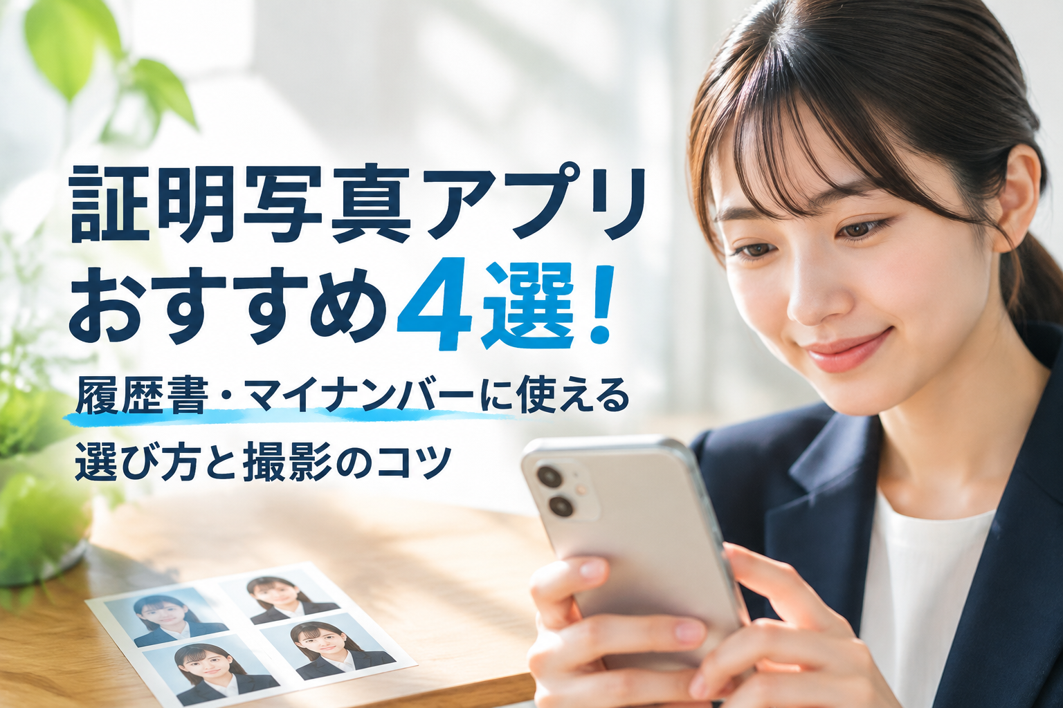 証明写真アプリおすすめ4選！履歴書・マイナンバーに使える選び方と撮影のコツ